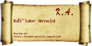 Káldor Arnold névjegykártya